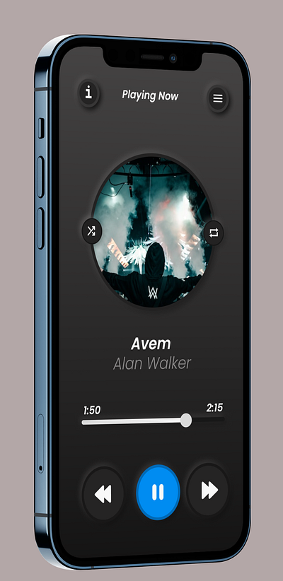 Music Player UI app branding design dribble figma graphic design illustration logo ui uiux website