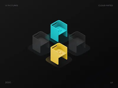 virtual places clean cloud cloud gpu design illustration isometric storage ui virtual desktops web design