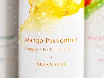 Crysteda Mango Passionfruit art art direction beverage beverage branding brand identity can design graphic design label design labels logo mango vodka soda