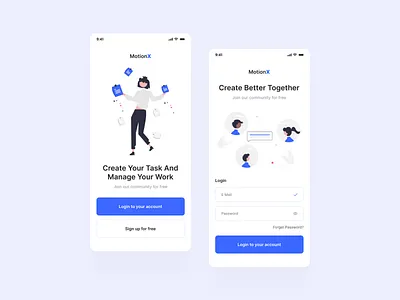 Login and Sign In Screens illustration login mobile sign up ui ui design uiux uiuxdesign ux ux design