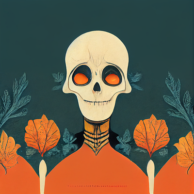 Halloween friendly skeleton graphic design