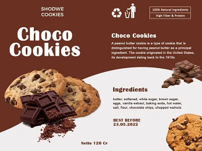 Choco Cookies Label Design branding graphic design illustration label label design photoshop production design production package