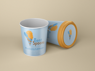 Bent Spoons Packaging - Blueberry Lavender branding carton design graphic design ice cream illustration logo packaging typography vector