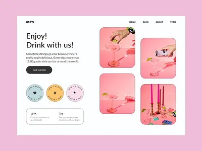 Food Blogging UI advice drinks experts food food blogging get advice get insights landing page uiux