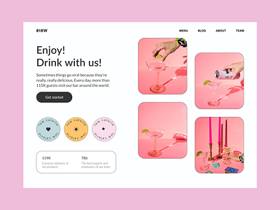 Food Blogging UI advice drinks experts food food blogging get advice get insights landing page uiux