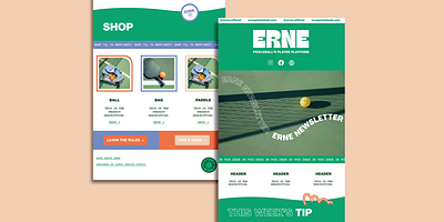 Erne Pickleball | Newsletter email design