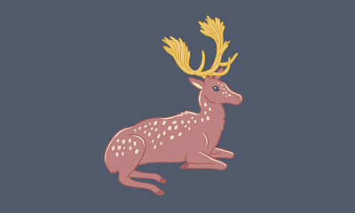 Fancy deer art drawing illustration nature