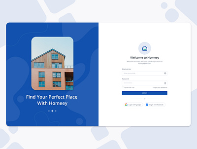 Login page - Real estate auth branding clean design home house landing login logo real estate typography ui web webdesign