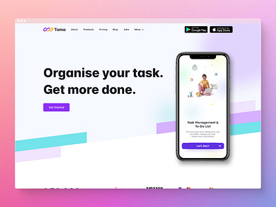 Task Management App adobe xd design designer figma figma design landing page landingpage management management app showcase taskapp template tugas ui ui design ui ux ui web ux web design website