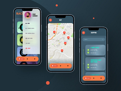 Downtown App app application creative dance design food mobile restaurant ui ux