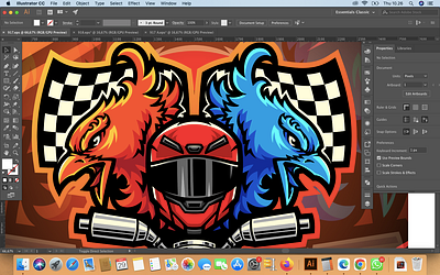 Phoenix Racing Mascot bird esport fenix fire game design mascot logo motorcycle motorcycle logo phoenix racing
