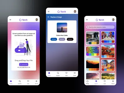Gradient Generator App app application colors design gradient mobile app mobile application mobile design ui ux