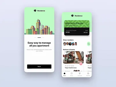 Building Management App apartment app application building mobile app mobile design mygate neighbour society ui ux