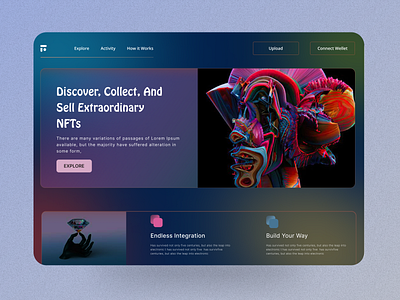 NFT Marketplace website. animation app branding design graphic design illustration landing page landingpage logo nft marketplace website. nfts ui ui design ux design vector