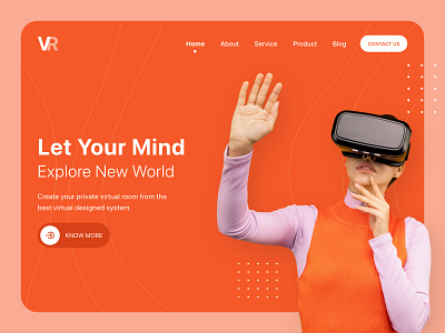 VR Landing Page Header 3d adobe app ar branding design figma graphic design illustration mobile ui ux vector vr xd