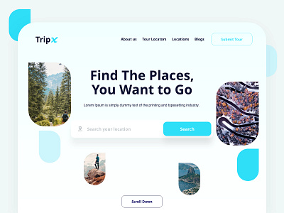 Tripx Trip Search UI adobe adventure app branding camping design figma graphic design illustration logo nature travel trip ui ux vacation vector xd