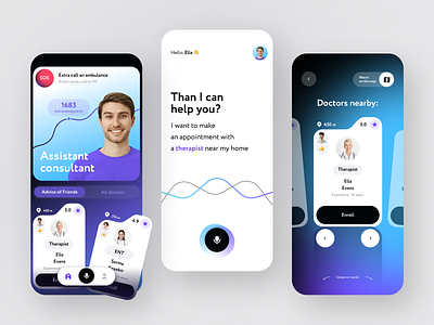 Medical assistant app app assistant figma health interface interface design ios medical assistant medicine mobile mobile app mobileappdesign sos ui ux ux ui design