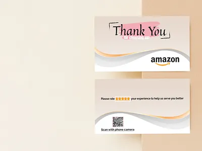 Thank You Card Design For Amazon amazon amazon card card design gift cards graphic design greeting card insert loyalty card minimal card design minimalist package insert product product insert card professional stationary thank you card