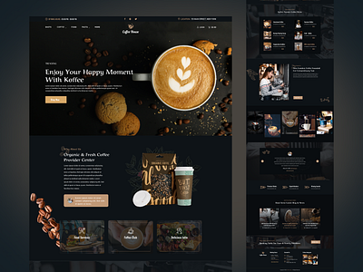 Coffee House - Website landing Page✨ app design black coffee coffee landing page coffee shop coffee ui design coffee uiux design coffee ux design coffee website design modern website design ui design uiux uiux design website design