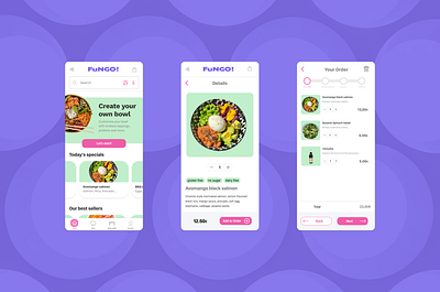 FuNGO! app delivery figma food mobile mockup