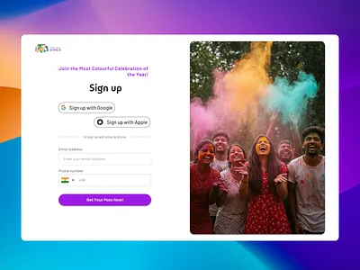 Sign Up Page UI Design eventsignup graphic design holi ui ux