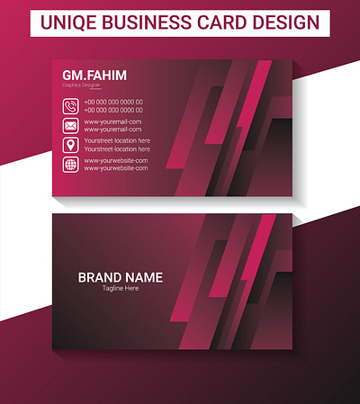 Uniqe Corporate Business Card Design bi fold brochure business card card cover page design flyer id card illustrator logo photoshop poster tri fold