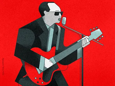 Sounders 2d art band branding design geometric graphic guitar icon illustration illustrator logo mic music musician procreate rock roll shapes sunglasses