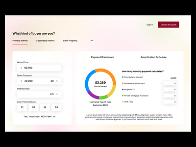 Mortgage Calculator best shot calculator challenge colors dailyui design loan payment ui ux web