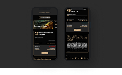 Launchpad design for Swordsofblood (mobile view) azerbaijan baku black screen crypto design launchpad mobile token ui ux