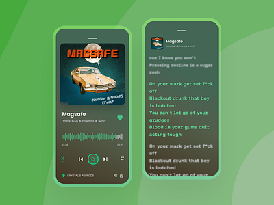 Music player w/ Lyrics app UI album app app design appdesign clean design app dribbble2022 gradient inspiration interface ios minimal mobile app mobile ui music app music player musicapp musician playlist uiux