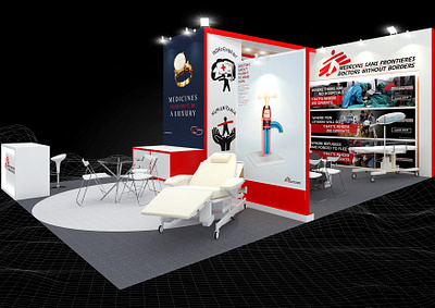 Doctors Without Borders 6x9 Exhibition Booth 3d 6x9 backwall booth branding charity design display doctor event exhibition fair medical nonprofit render show space