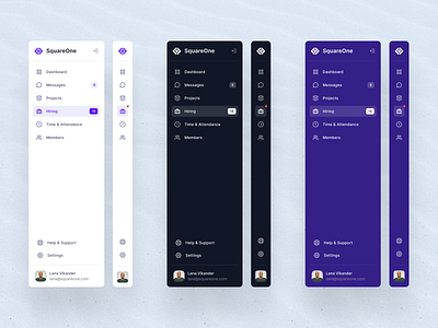 Sidebar Navigation - Dashboard app dark dashboard design hiring management menu nav navbar navigation productivity projects side nav sidebar ui ui design web webapp