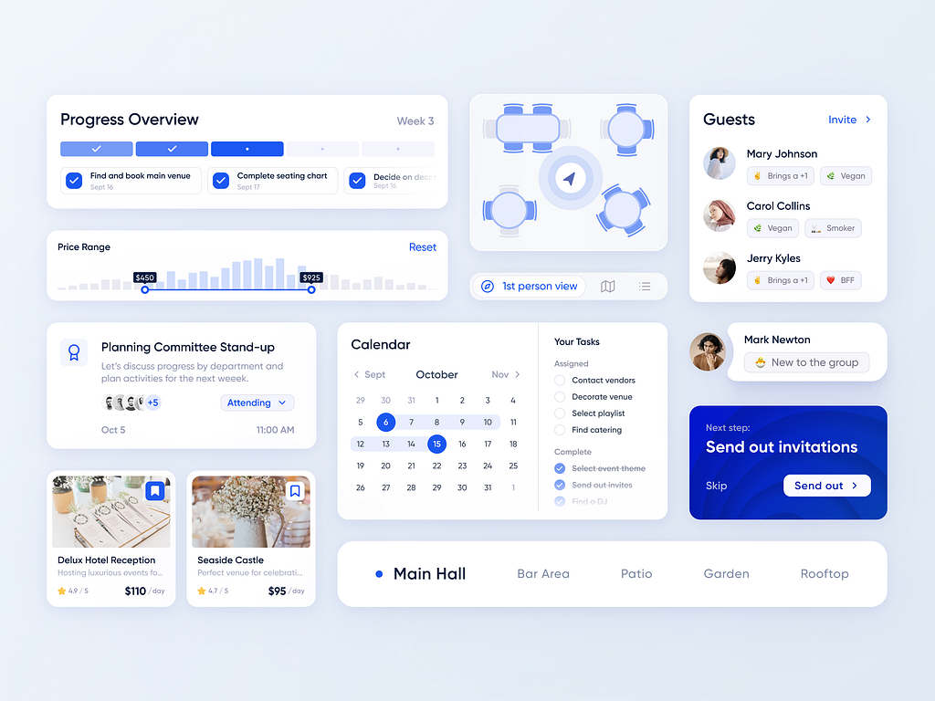 Event Organizer | UI Components by Lisa Kukharska for Qubstudio ...