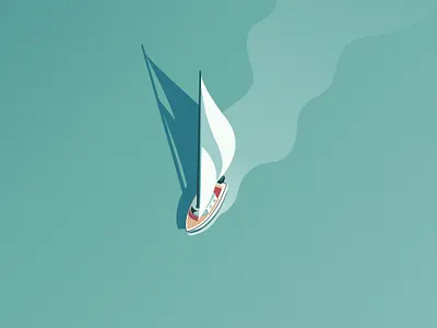 Sailboat 2d boat illustration illustrator sailboat ship vector