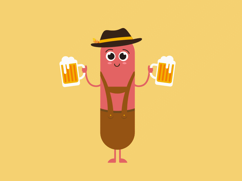 Dancing sausage 2d 2d animation animation oktoberfest sausage
