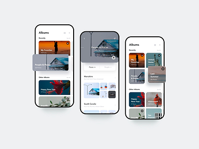 Albums Mobile Application albums design gallery mobile application mobile design photos ui