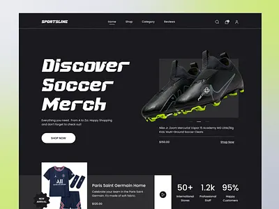 Sports E-Commerce Web Header branding e commerce design e shop ecommerce fashion football football e commerce landing page online store shopping shopping cart soccer sports sports e commerce ui ux design web design web header webdesign website