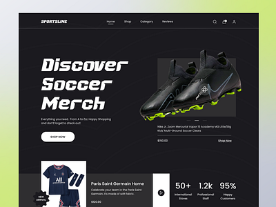 Sports E-Commerce Web Header branding e commerce design e shop ecommerce fashion football football e commerce landing page online store shopping shopping cart soccer sports sports e commerce ui ux design web design web header webdesign website