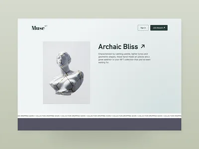 Muse NFT: Website Design figmatowebflow nft nftart nftproject nftwebsite nftwebsitedesign webflowdevelopment