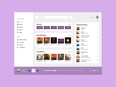 Simple Music App- Desktop App I design ui ux