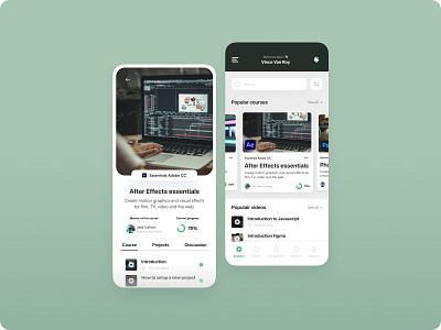 What's your favorite online course? app card community courses design discussion graphic design home icon learning mobile motion graphics navigation progress projects search slider ui ux videos