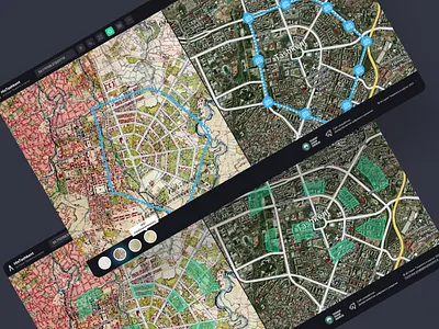 History of 12 Gates in Tashkent | Double Map view design ui ux web design