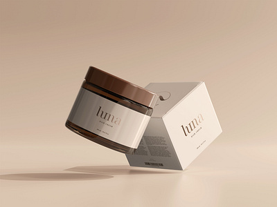 Luna Hair Cream Packaging beauty branding beauty packaging brand creation branding design cosmetic branding cosmetic packaging cream packaging designstudio feminine logo hair cream packaging logo design luxury logo packaging design skincare branding skincare packaging