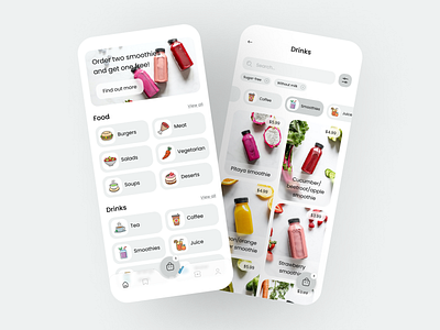 Daily UI 043 - Food/Drink Menu android app daily ui 043 dailyui dailyuichallenge design drink menu figma food menu fooddrink ios mobile design mockup products ui uidesign userinterface ux