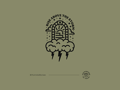 Rise Above the Storm badge design illustration illustrator linework minimal monoline vector