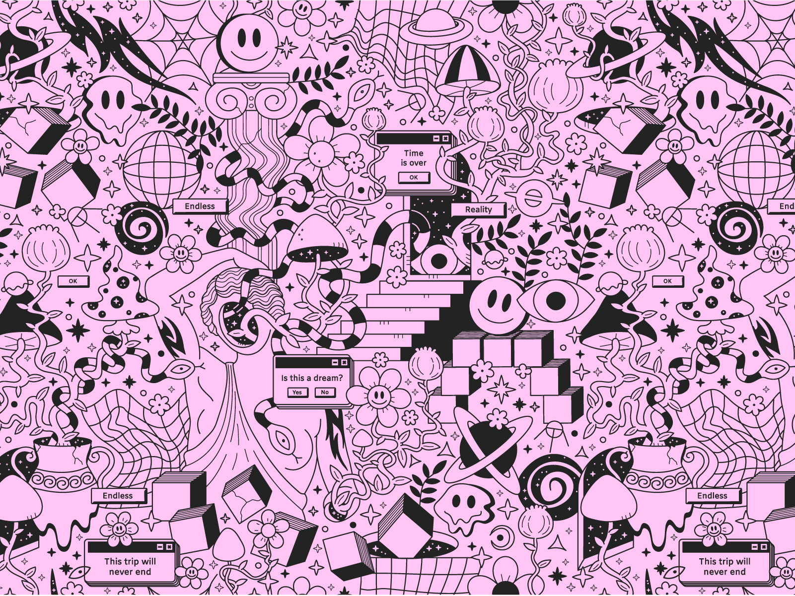 Example of Seamless Pattern In My Vibrant Style