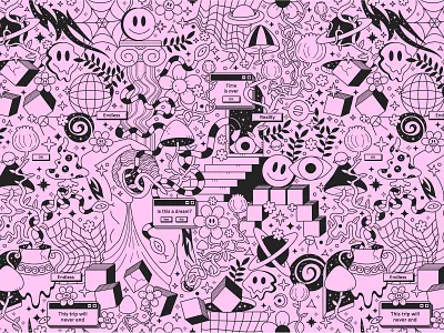 Trippy pattern 90s abstract acid ancient background computer illustration lsd magic modern mushroom pattern psilocybe psychedelic snake statue trip trippy venus wallpaper