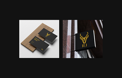 Logo and Business Card of RJ a UAE based carpentry company branding business card carpentry design graphic design illustration logo logo design mockup stationary