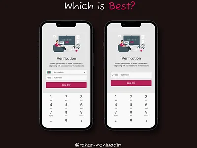 Apps Login Mobile Number Verification Screen UI. login ui mobile apps ui ui ui ux verification ui