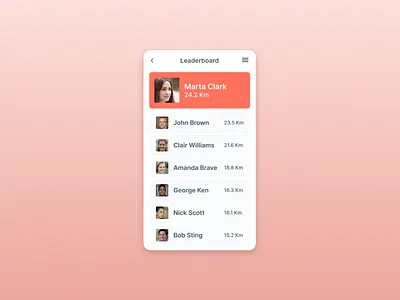 Leaderboard app design design mobile app ui ux